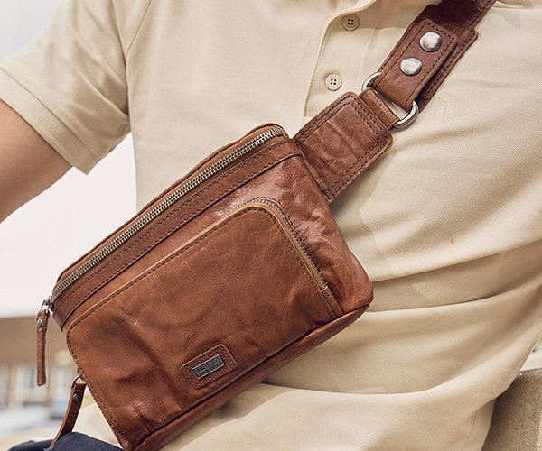 Leather Hip Bag - Oregon - Brandy Cognac