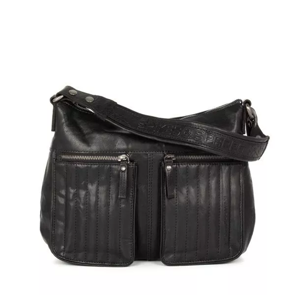 Leren Schoudertas - Kinsley - Zwart