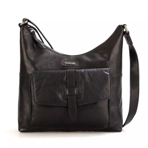 Leren Crossbodytas - Alabama - Zwart