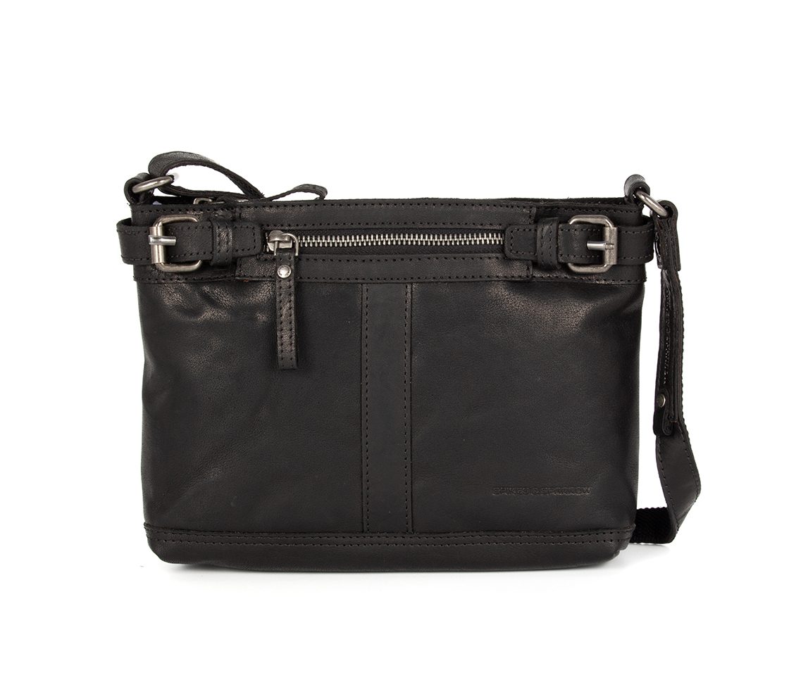 Leather Crossbody Bag - Arkansas - Black