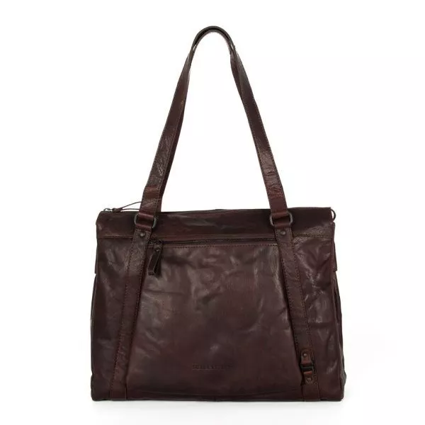 Laptop shoulderbag - Dark brown