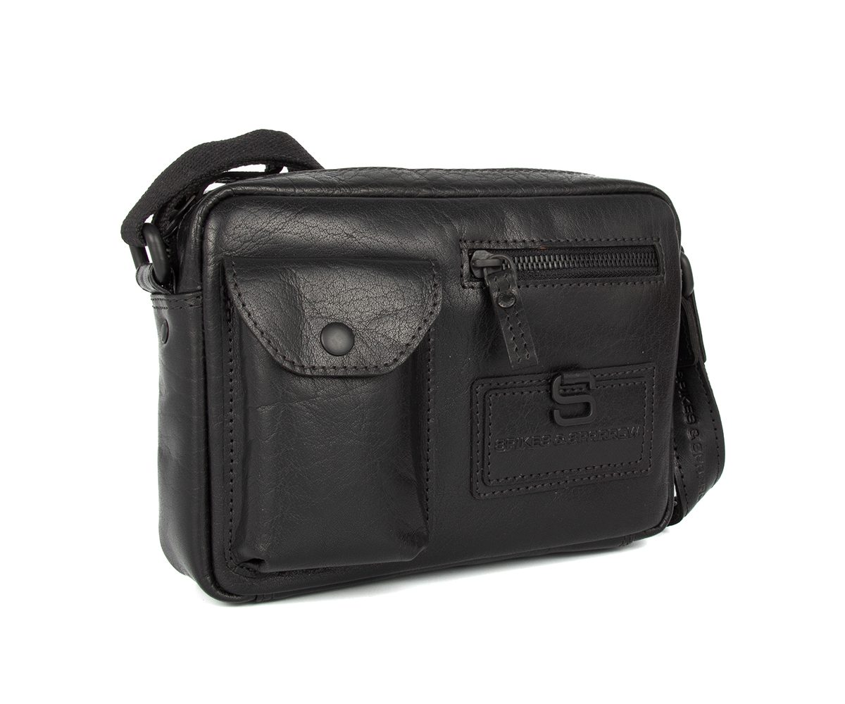 Leather Crossbody Bag - Nashville - Black