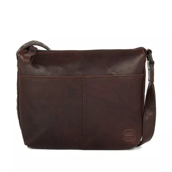 Leren Crossbodytas mini - Blanche - Donkerbruin