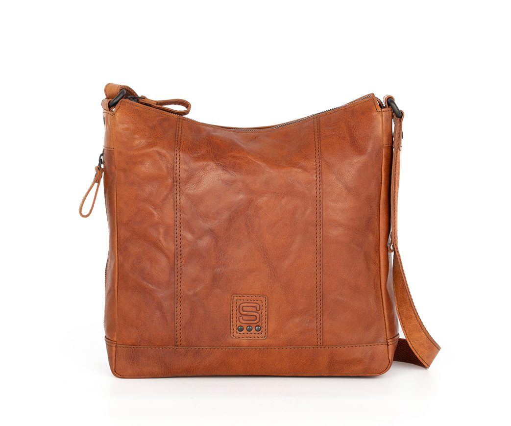 Spikes and Sparrow Bronco Leren 16.4 Laptoptas - 2vaks - Brandy