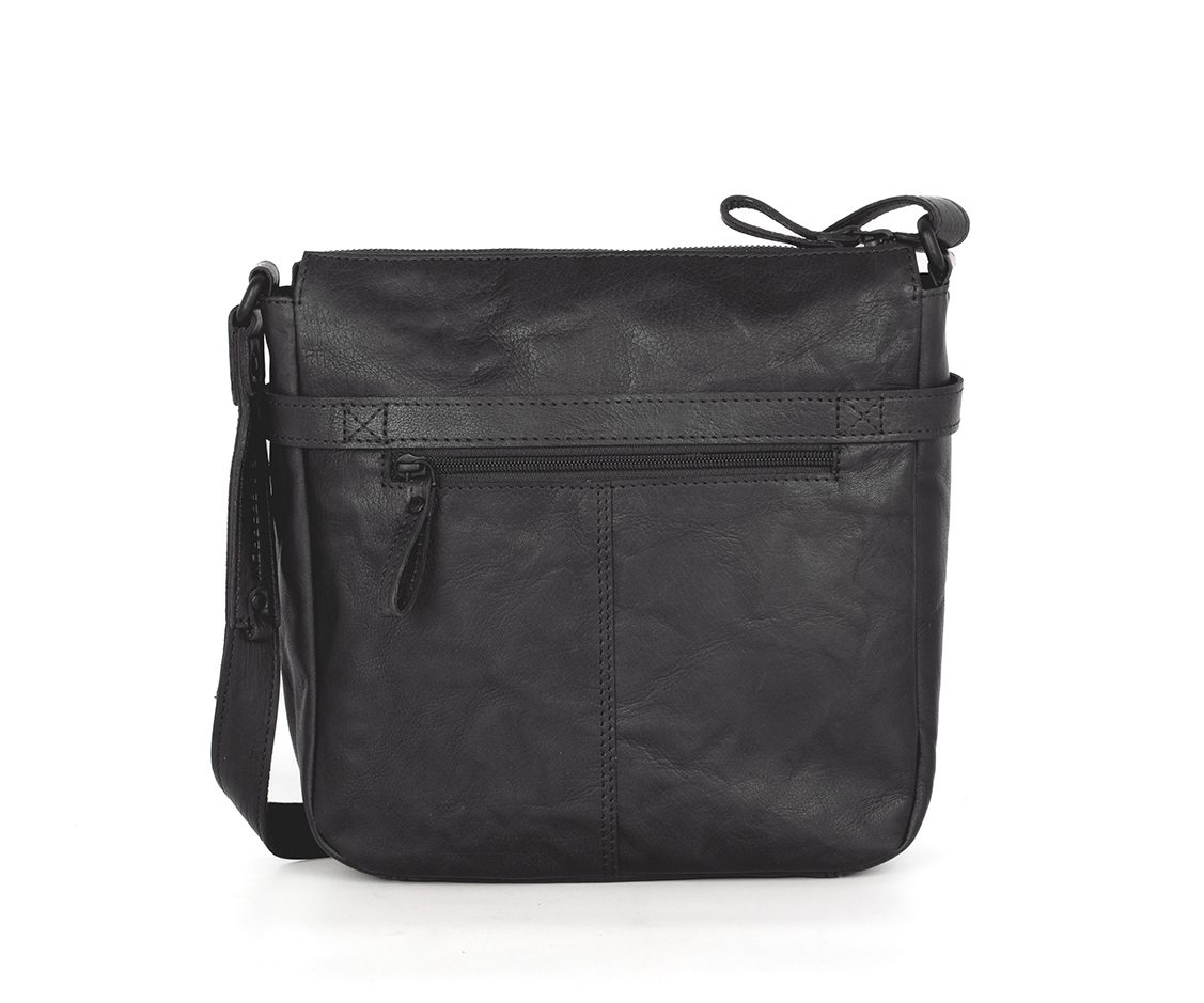 Leather Crossbody Bag - Madison - Black