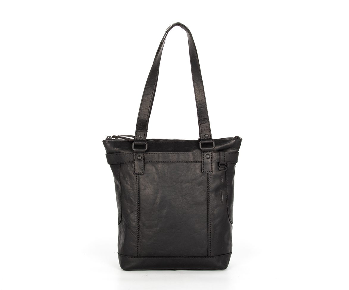 Black Leather Shopping Bag main image 1