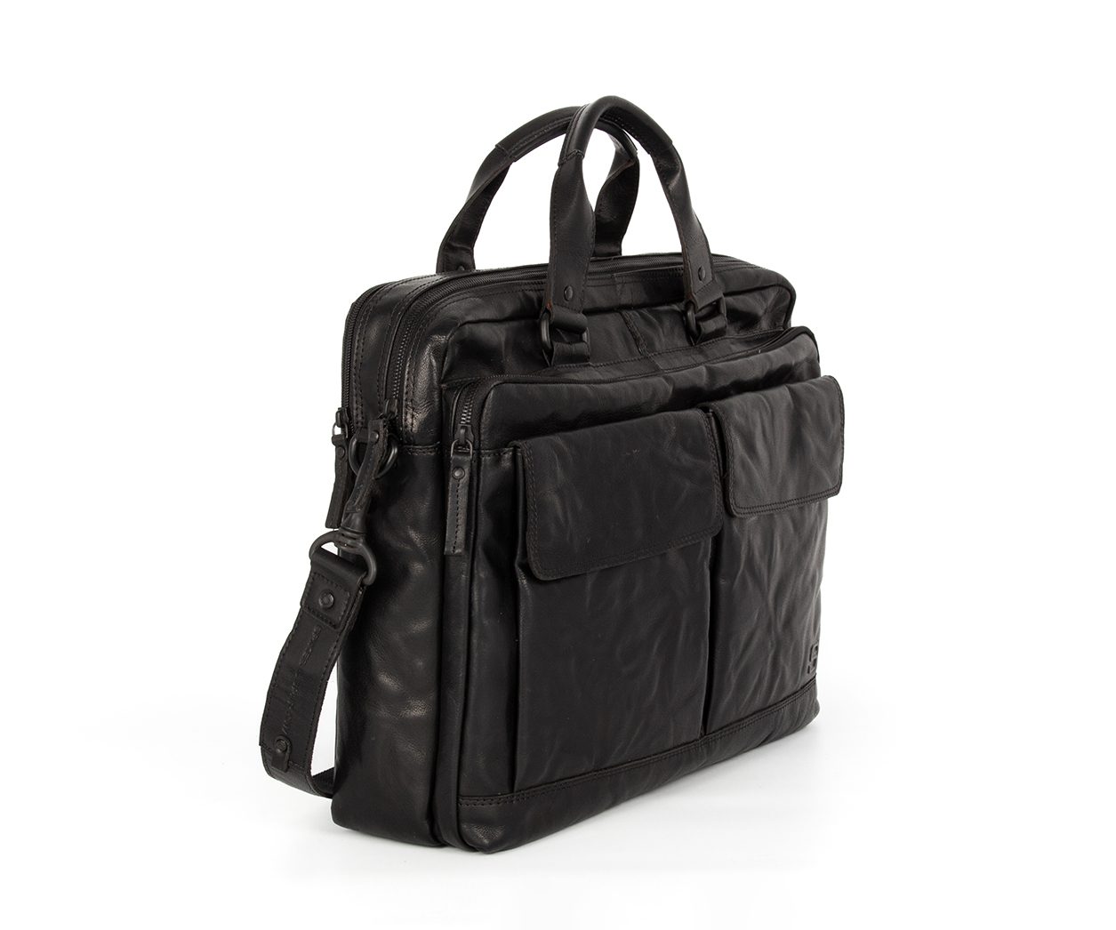 Leather Laptop Bag - 17 inch - Robert - Black | Spikes & Sparrow