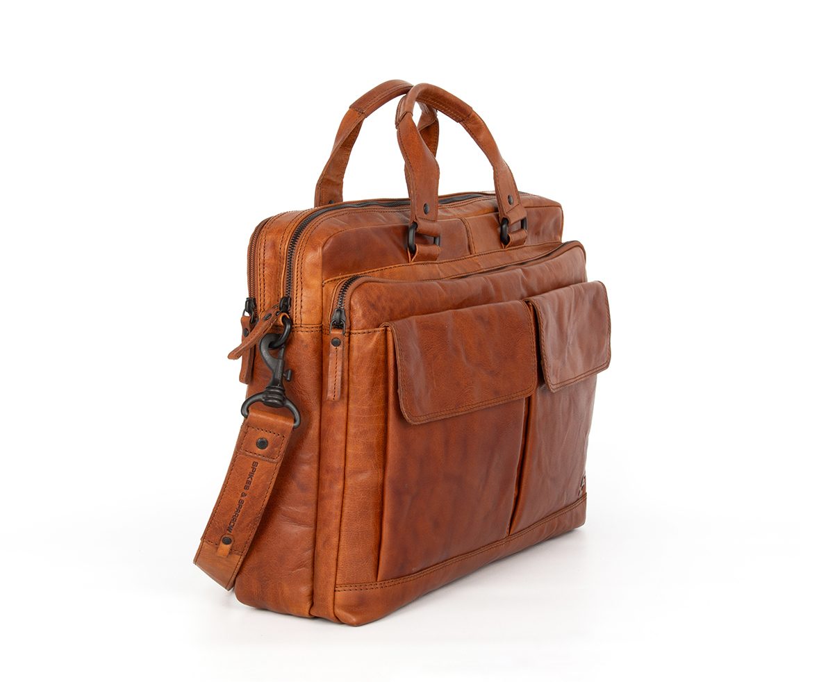 FOSSIL Sac de bureau pour ordinateur portable Dillon Pilot Bag Black Noir Brun