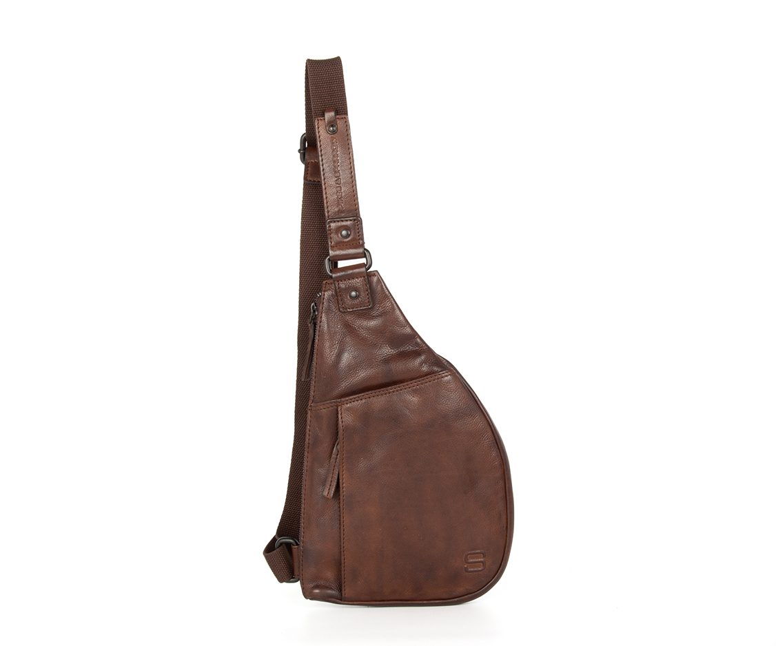 Leather Slingbag - Jamie - Dark brown | Spikes & Sparrow