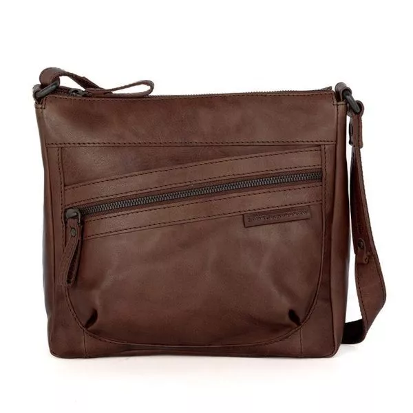 Leren Crossbodytas - Valarie - Donkerbruin