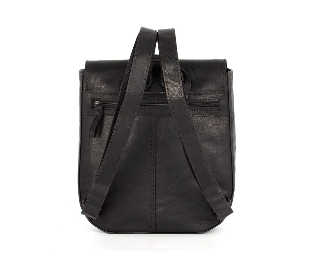 Leather Backpack - Alene - Black | Spikes & Sparrow display picture 3
