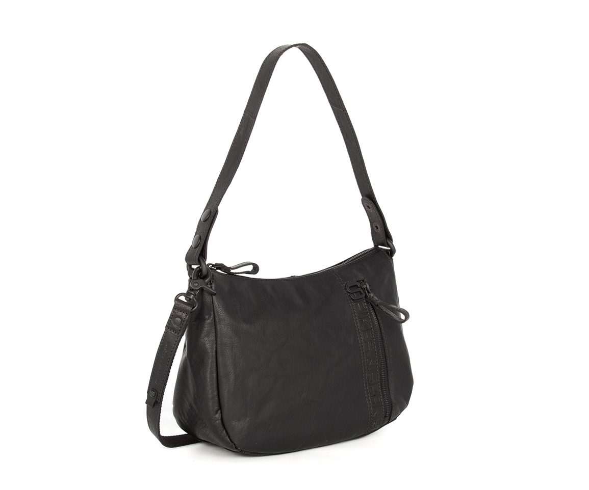 Leather Shoulder Bag - Alexi - Black | Spikes & Sparrow
