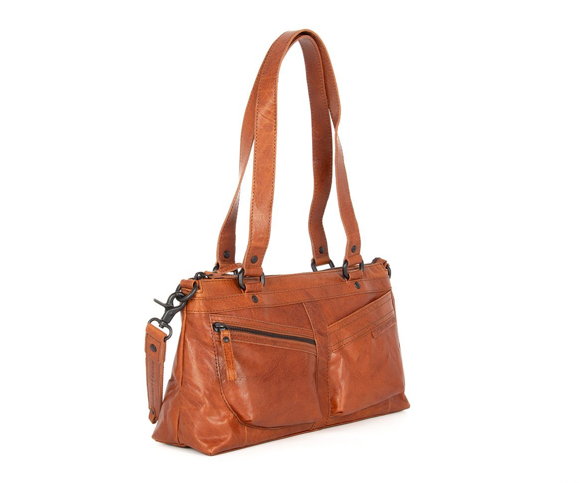 Leather Handbag - Cherish - Brandy Cognac