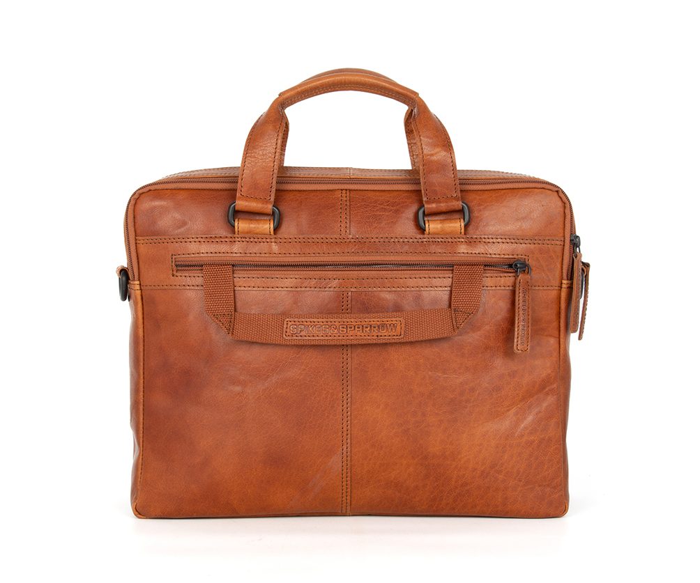 Leather Laptop Bag - Kharter - Brandy Cognac | Spikes & Sparrow