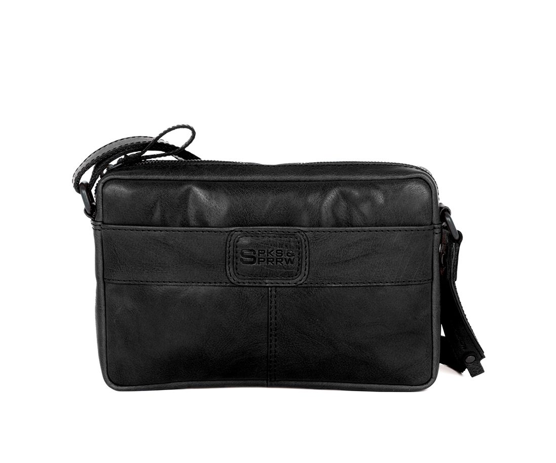 Leather Crossbody Bag - Eva - Black