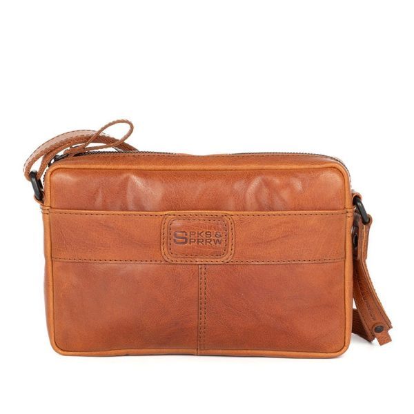 SpikesandSparrow - Leren Crossbodytas - Eva - Brandy Cognac - 50111547 - Spring Summer 2025