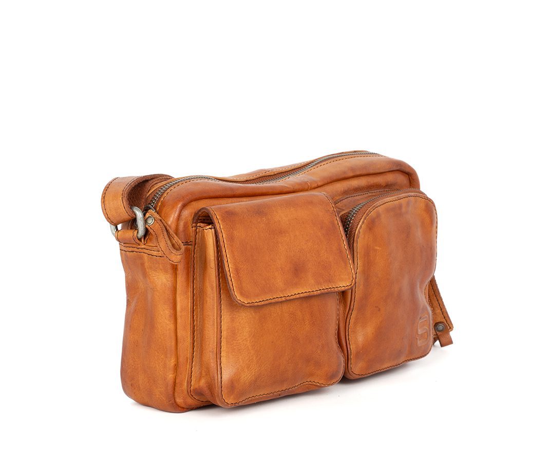 Leather Crossbody Bag - Sara - Brandy Cognac | Spikes & Sparrow