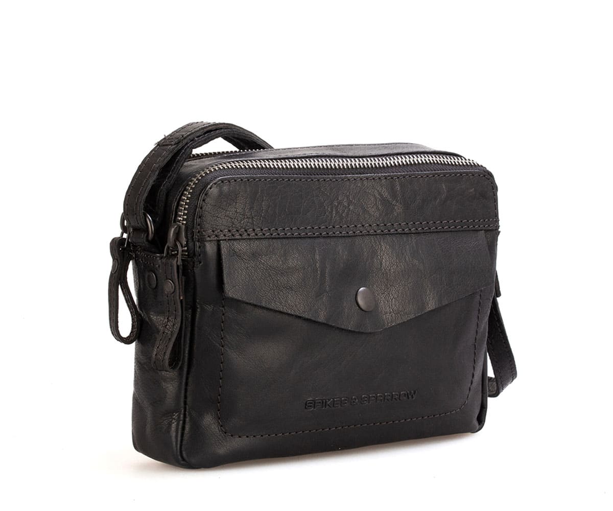 バッグ BLACK leather bag Harley-Davidson® Women's Push Lock Pebble Leather Crossbody