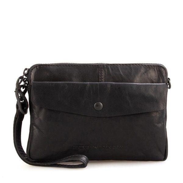 Leren Crossbodytas / Clutch - Idaho - Zwart