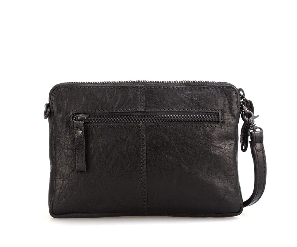 Leather Crossbody Bag / Clutch - Idaho - Black