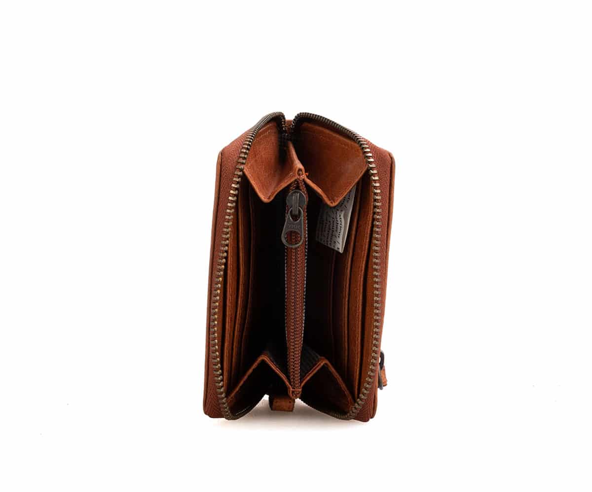 Leather RFID Wallet - Indiana - Brandy Cognac