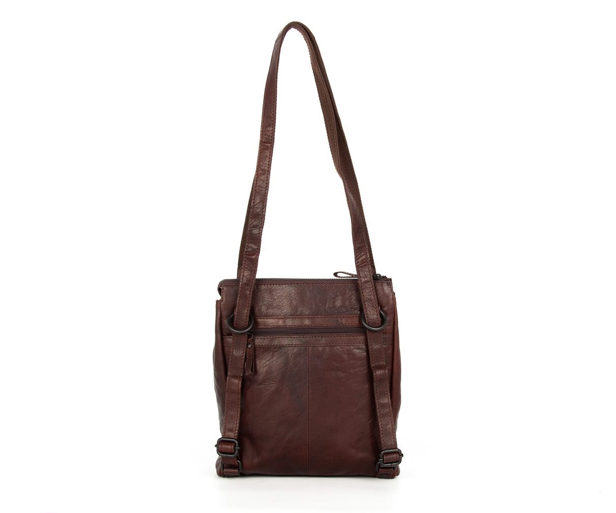 rough style bag／dark brown Leather Handbag - Cherish - Dark brown
