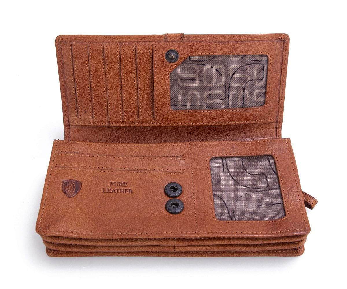 Leather RFID Wallet - Iowa - Dark brown