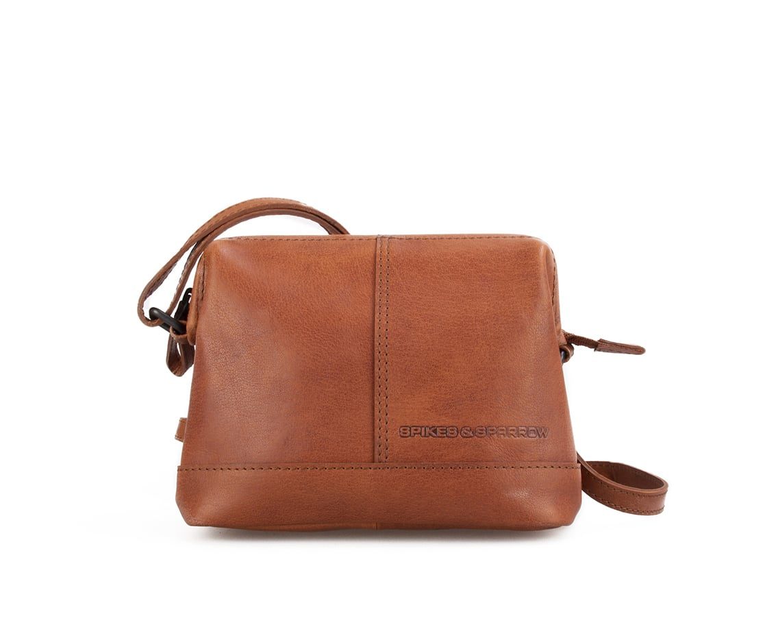 COGNAC LEATHER CROSSBODY BAG