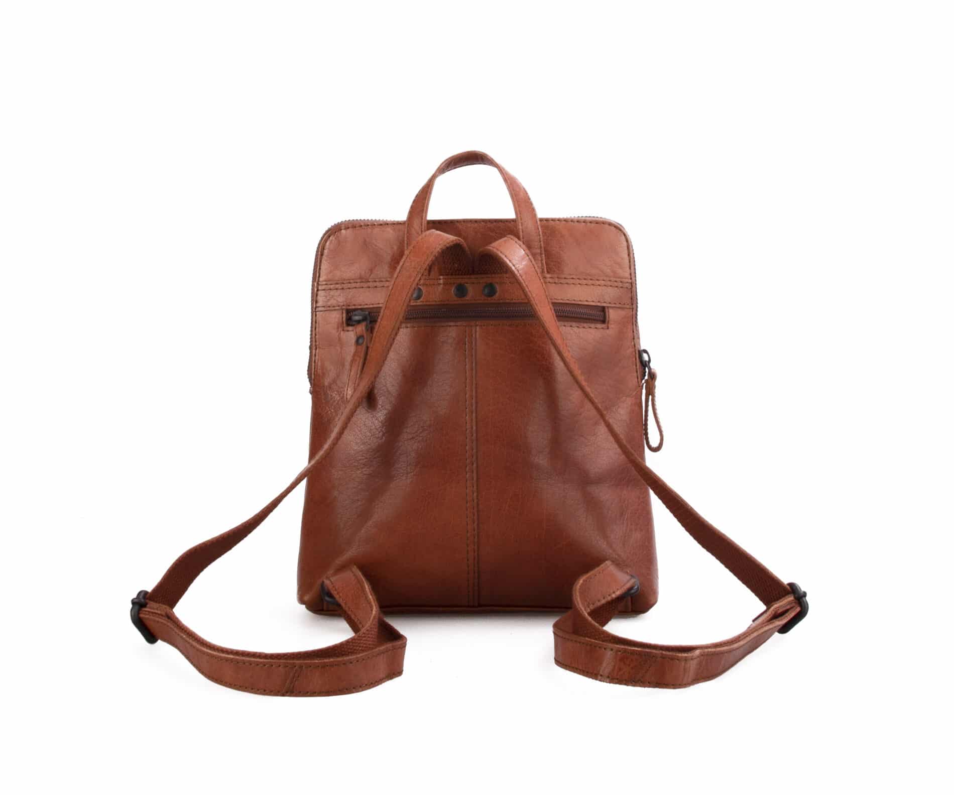 Leather Backpack - Phoenix - Brandy Cognac