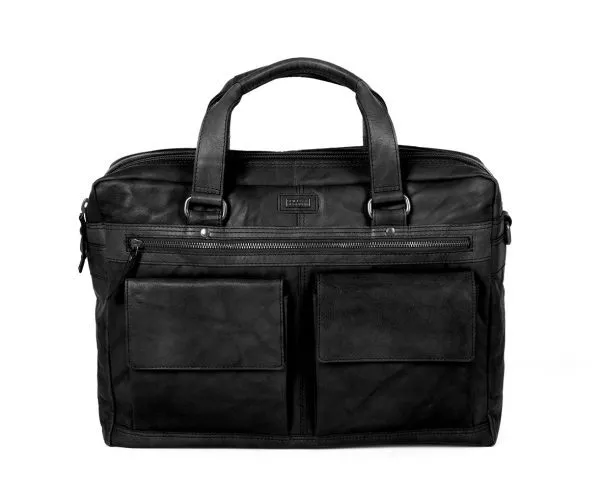 Leren Laptoptas - Utah - Zwart - Afbeelding 3
