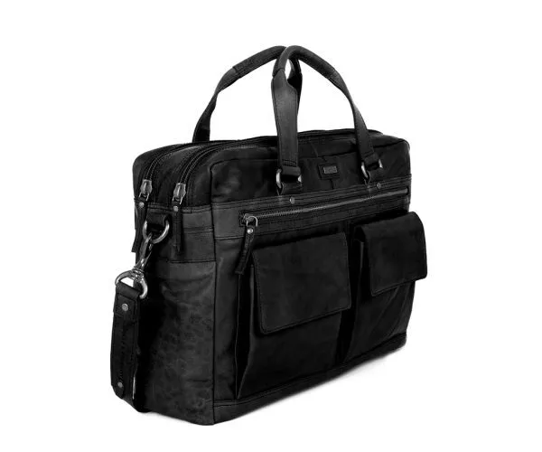 Leren Laptoptas - Utah - Zwart