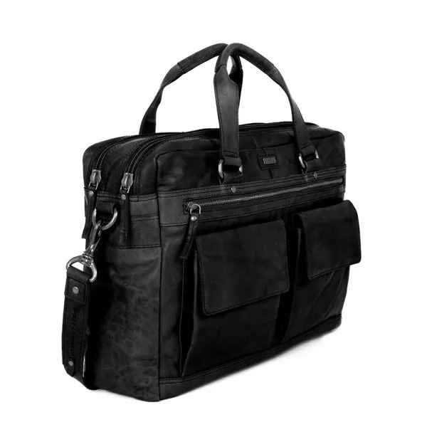 Leren Laptoptas - Utah - Zwart
