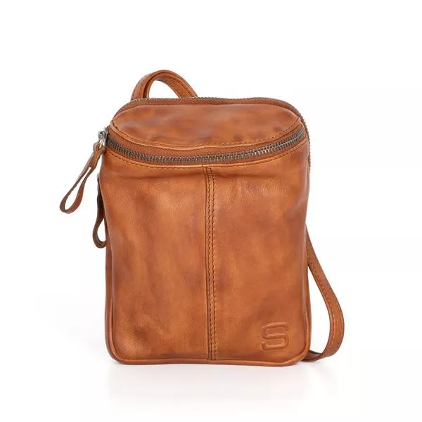 Leren Crossbodytas mini - Naomi - Brandy Cognac