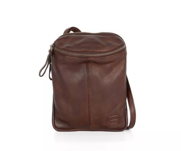 Leren Crossbodytas mini - Naomi - Donkerbruin