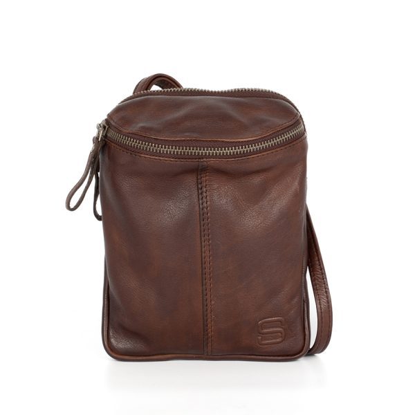 Leren Crossbodytas mini - Naomi - Donkerbruin