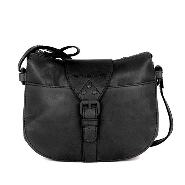 Leren Crossbodytas mini - Krystina - Zwart