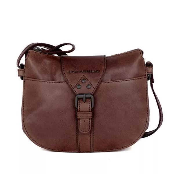 Leren Crossbodytas mini - Krystina - Donkerbruin