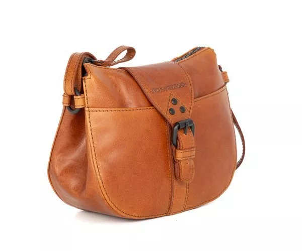 Leren Crossbodytas mini - Krystina - Brandy Cognac - Afbeelding 2