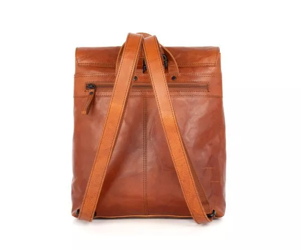 Leren Rugzak - Tina - Brandy Cognac - Afbeelding 3