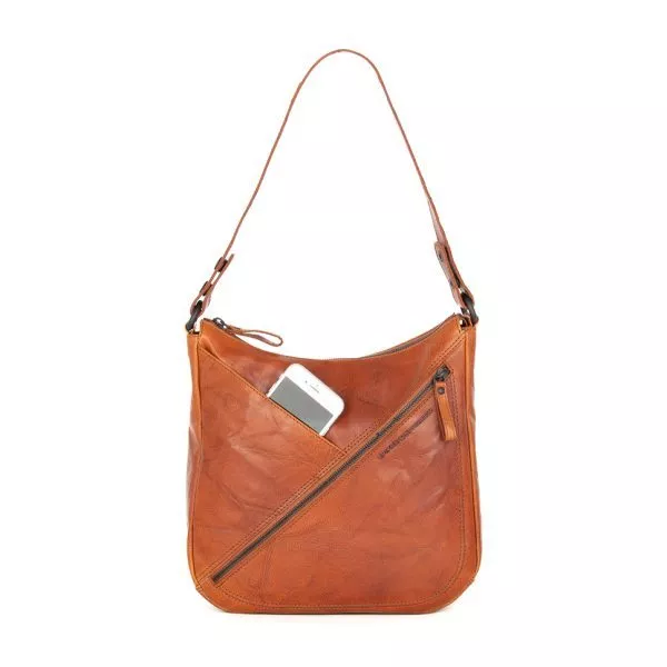 Leren Schoudertas - Lillia - Brandy Cognac