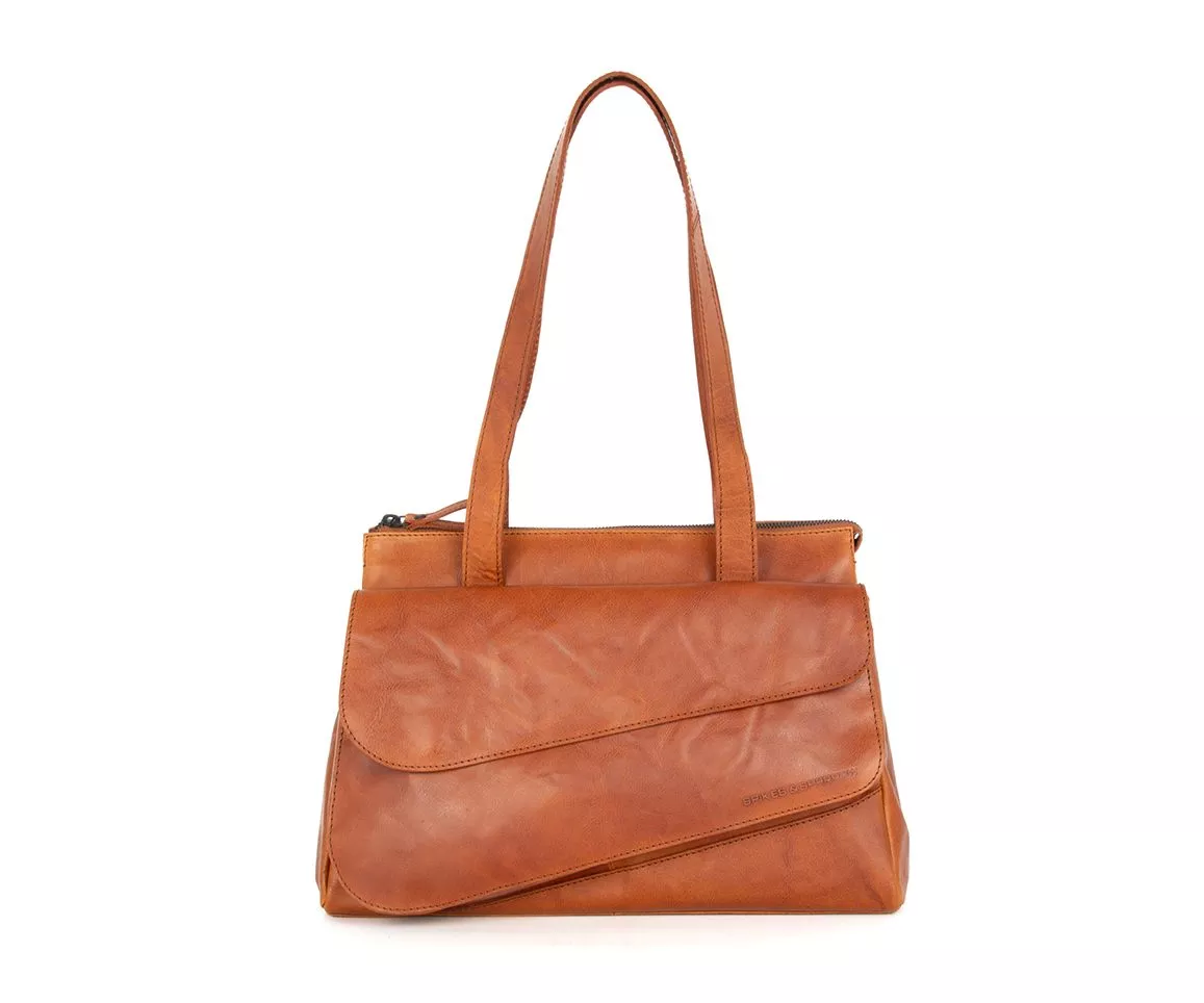 Leren Handtas - Rivka - Brandy Cognac
