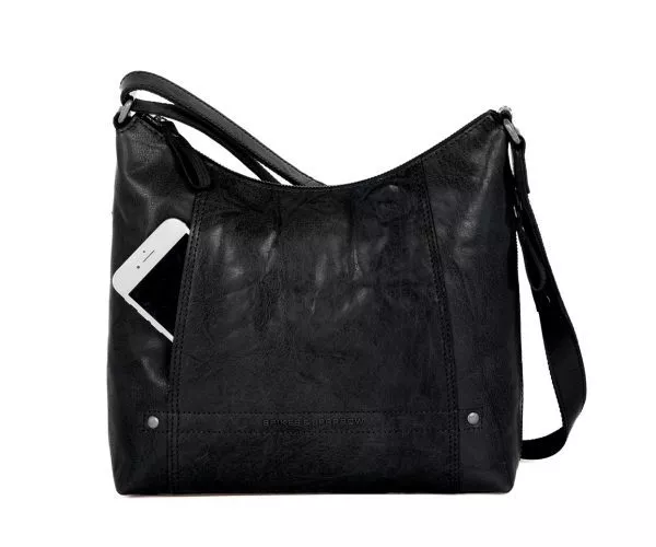Leren Crossbodytas - Jessyca - Zwart