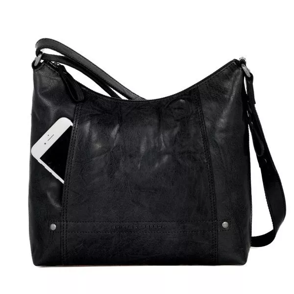 Leren Crossbodytas - Jessyca - Zwart