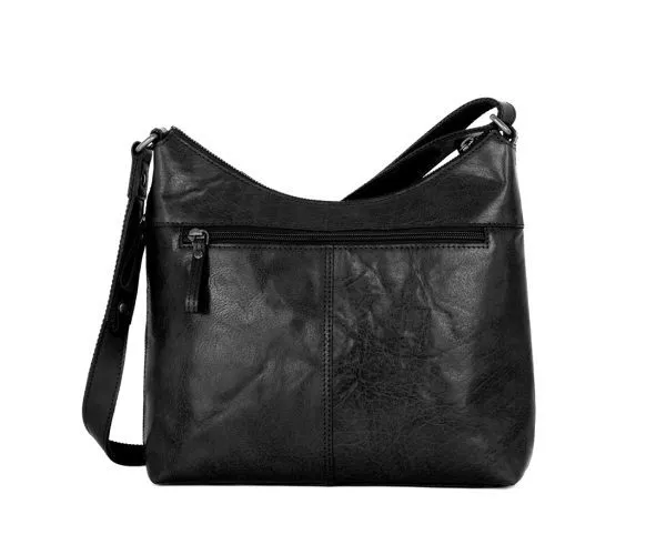 Leren Crossbodytas - Jessyca - Zwart - Afbeelding 3