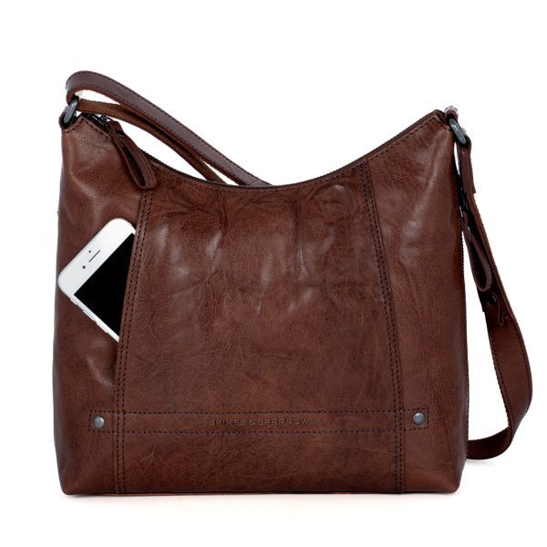 Leren Crossbodytas - Jessyca - Donkerbruin
