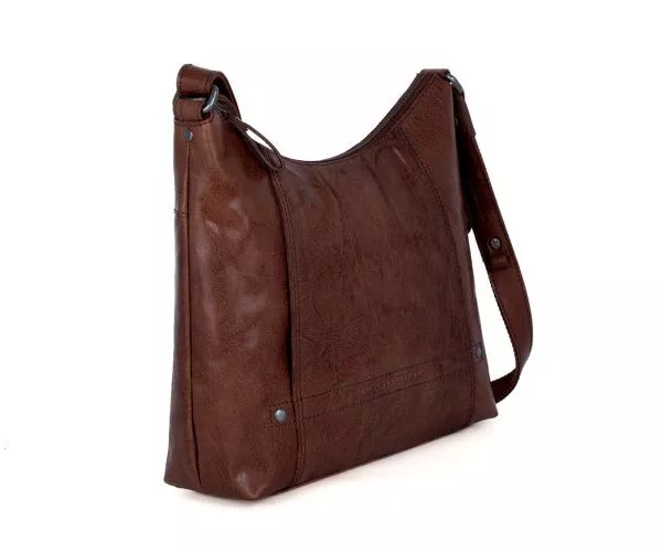 Leren Crossbodytas - Jessyca - Donkerbruin - Afbeelding 2