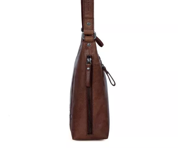 Leren Crossbodytas - Jessyca - Donkerbruin - Afbeelding 4