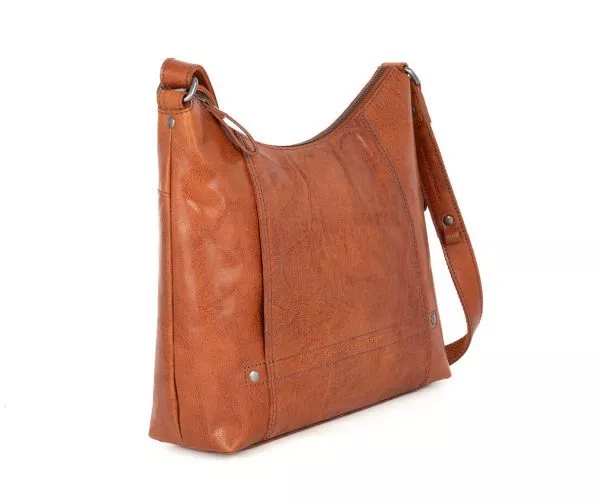 Leren Crossbodytas - Jessyca - Brandy Cognac - Afbeelding 2