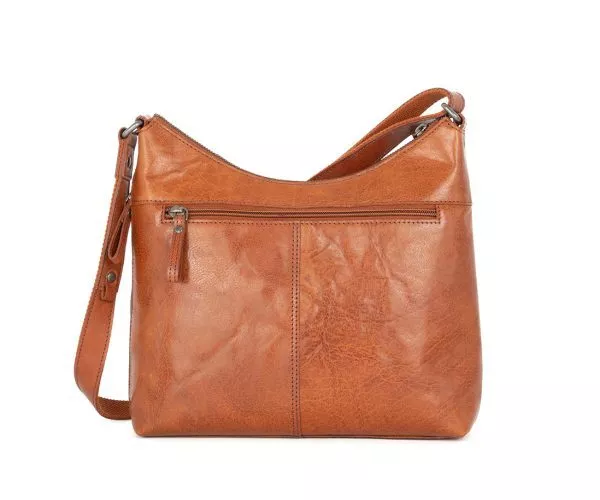 Leren Crossbodytas - Jessyca - Brandy Cognac - Afbeelding 3