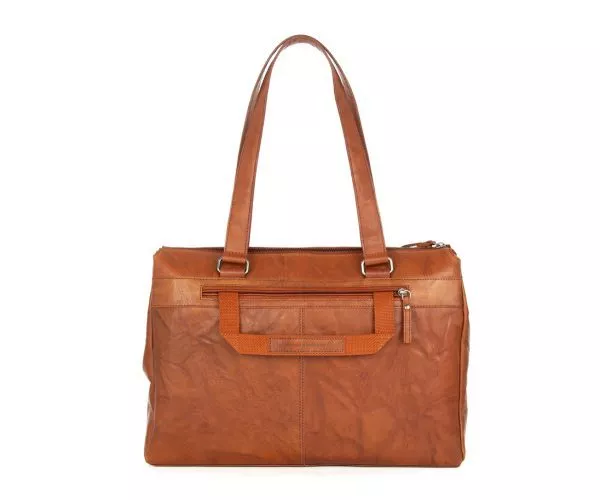 Leren Laptop Schoudertas - Maureen - Brandy Cognac - Afbeelding 3